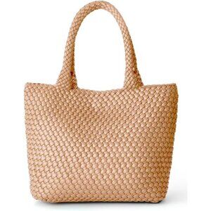 Woven Tote Bag for Women A - Apricot